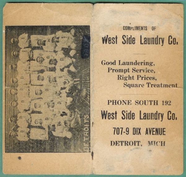 1908 West Side Laundry Tigers Schedule